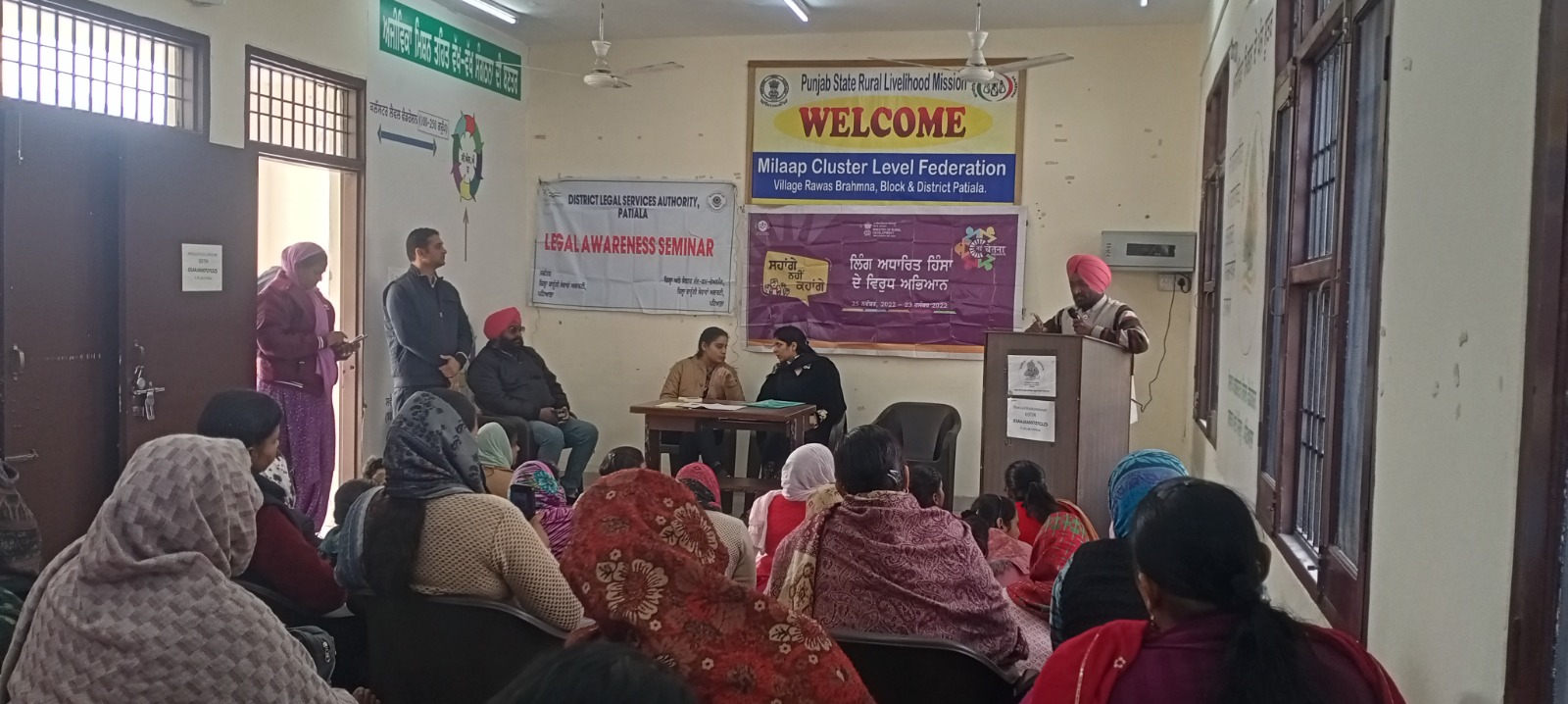 A camp was organized to give information about government schemes to the women of the village